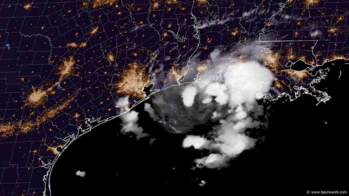 Tropical Storm Edouard approaching the Texas and Louisiana coasts