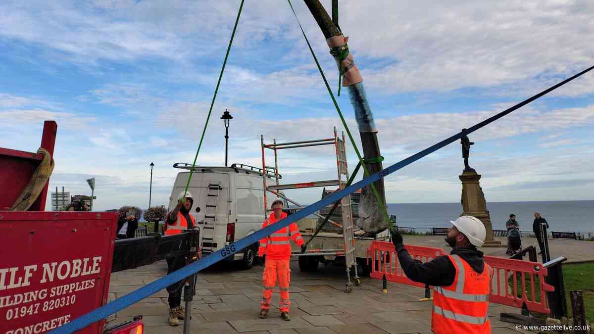 Whitby whale bone arch removed ahead of 'ethical' bronze replacement