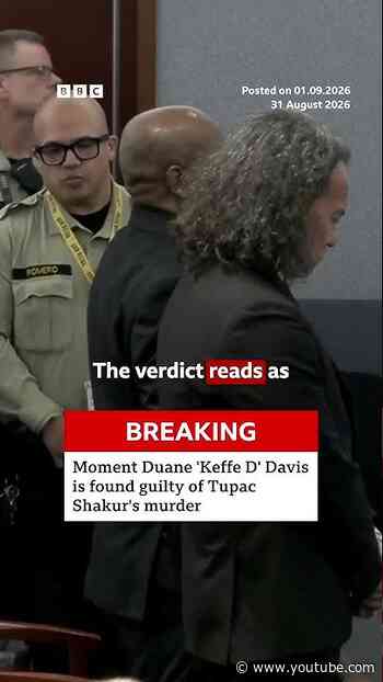 Jury in Tupac Shakur trial finds Duane 'Keffe D' Davis guilty of murder. #BBCNews
