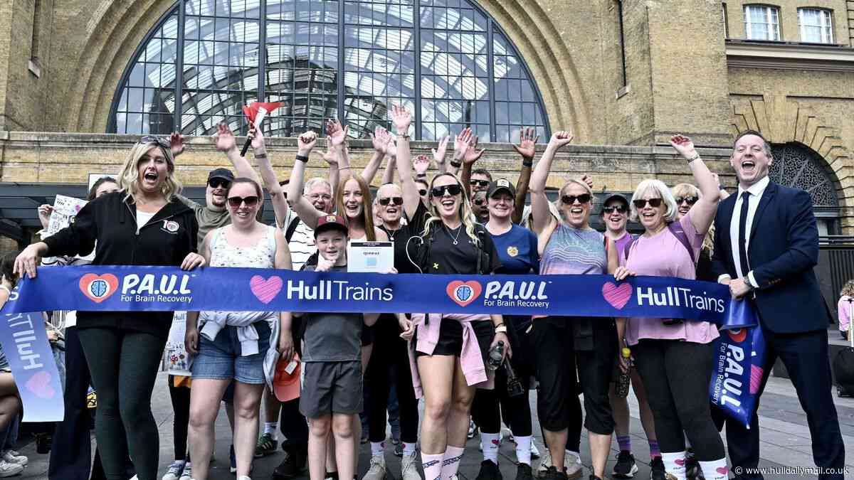 Hull Trains colleagues walk operator’s 280-mile route to raise thousands for brain injury charity