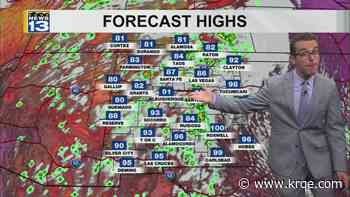Some monsoon rain and hotter air returns around New Mexico