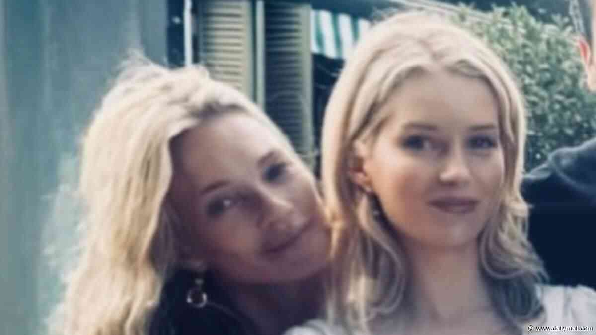 Kate and Lottie Moss play happy families as they pose for friendly snaps at their dad's birthday two years after healing fractious rift