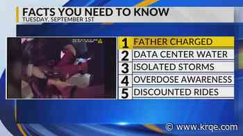 Father charged, Data center concerns, Isolated storms, Overdose awareness, Discounted rides