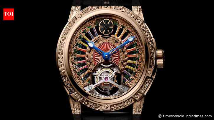 Single Creation Timepiece: Louis Moinet watch carries Mars fragment; peacock feather, Ashoka Chakra shine