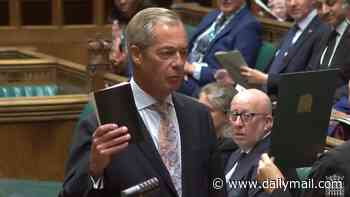 Nigel Farage is sworn back in as an MP after winning chaotic Clacton by-election