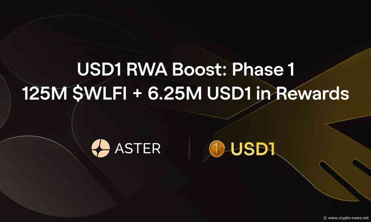 Aster and World Liberty Financial Launch USD1 RWA Boost: Phase 1, Offering 125M $WLFI + 6.25M USD1 in Rewards