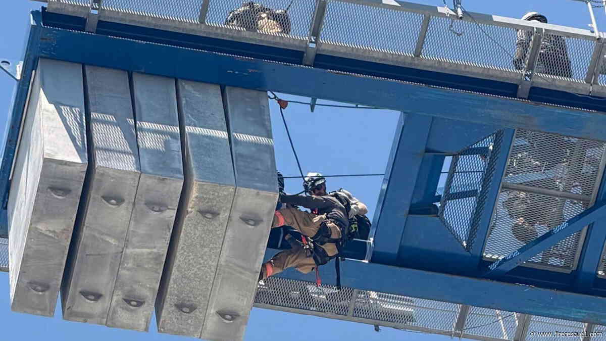 Texas firefighters respond to EMS call 220 feet above ground