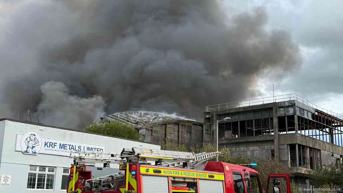 Dramatic moment 'explosions' are heard at major fire in Brislington
