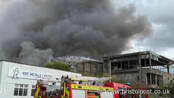 Dramatic moment 'explosions' are heard at major fire in Brislington