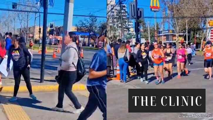 La discusión viral entre peatones y espectadores de la Media Maratón de Santiago