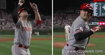 Reds Rookie Sal Stewart Proclaims 'Jesus Is King' into NBC Camera after Home Run
