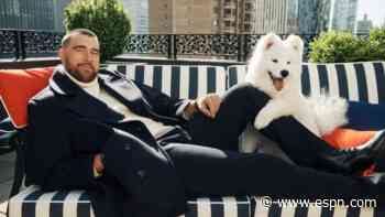 Travis Kelce reveals his and Taylor Swift's dog to the world in photo shoot