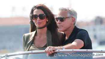 Amal Clooney turns heads in leg-baring satin short-shorts in Venice with George Clooney