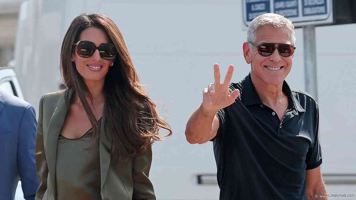 George Clooney is the perfect gentleman as he helps wife Amal disembark from a water taxi while making a glamorous arrival at the Venice Film Festival ahead of his Lifetime Achievement Award