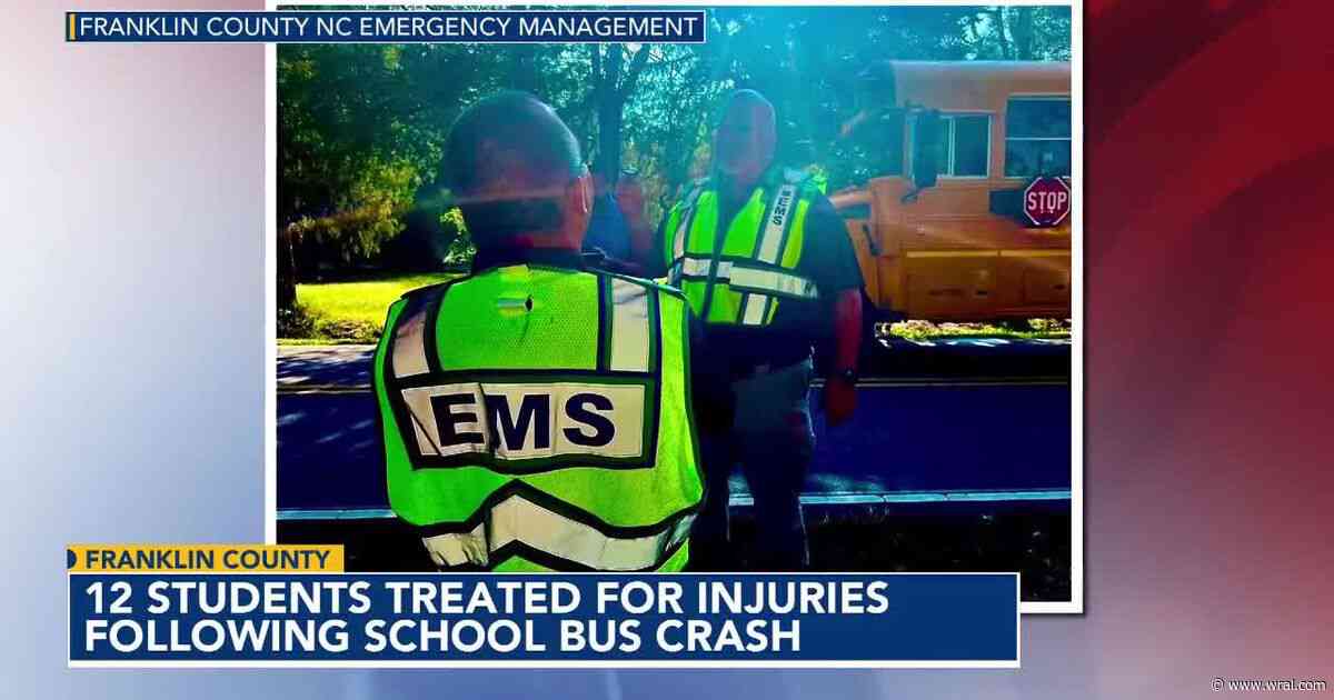 Dozen students hurt in Franklin County school bus crash