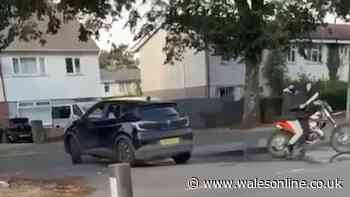 Terrifying incident as youths in balaclavas brandish weapons on residential Cardiff street
