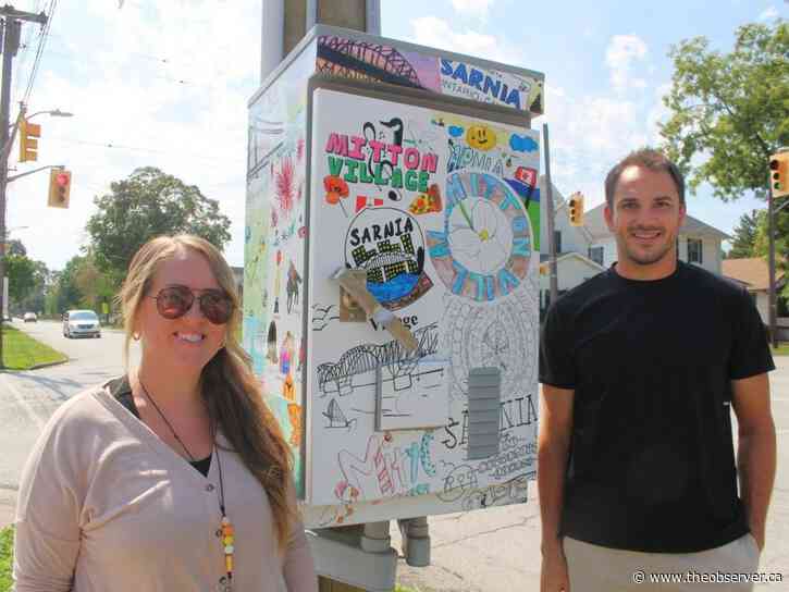 Pupils' artwork brightening intersections around Sarnia elementary school