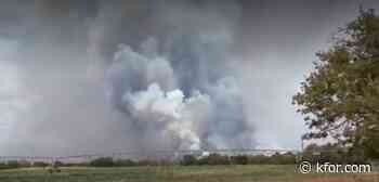 Large fire continues in Caddo County