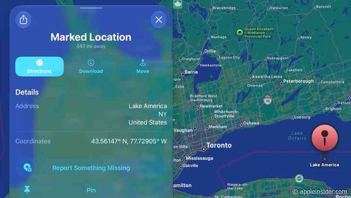 Apple Maps bring up Lake Ontario if you search for 'Lake America'