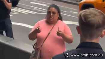 Knife-wielding woman confronts police in Times Square