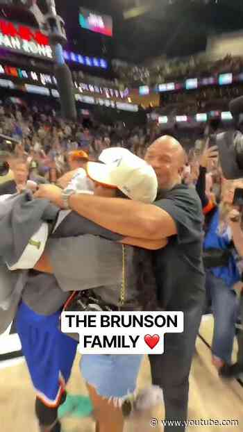 Emotional embraces all around after Jalen Brunson became an NBA Champion 🥹