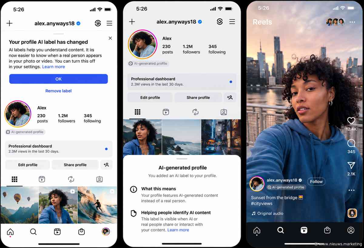 Instagram maakt AI-profielen duidelijker herkenbaar en beperkt bereik zonder label