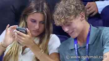 Lleyton Hewitt's budding tennis star son Cruz spotted flirting with Roger Federer's daughter Myla at US Open