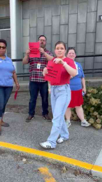 Union members rally outside JCPS Board meeting as substitute teacher pay discussed