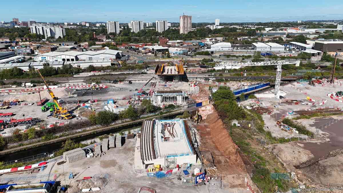 HS2 viaduct takes major step forward as first 55m bridge section installed