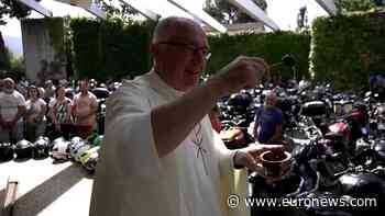 200 bikers gather at Italy's Castel Gandolfo for motorcycle blessing