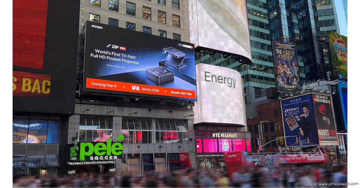 World's First Tri-Fold Full HD Pocket Projector: Aurzen ZIP Pro Takes Over Times Square