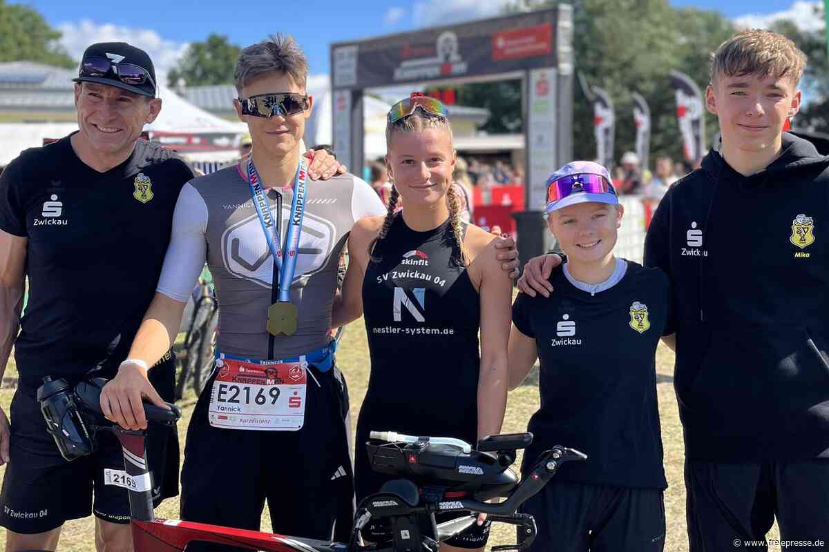 Zwickauer Triathleten freuen sich über zwei Landesmeistertitel