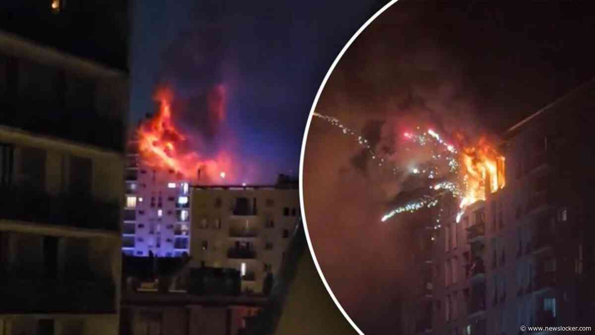 Enorme explosies gefilmd tijdens brand in appartement Parijs