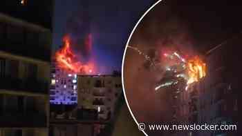 Enorme explosies gefilmd tijdens brand in appartement Parijs
