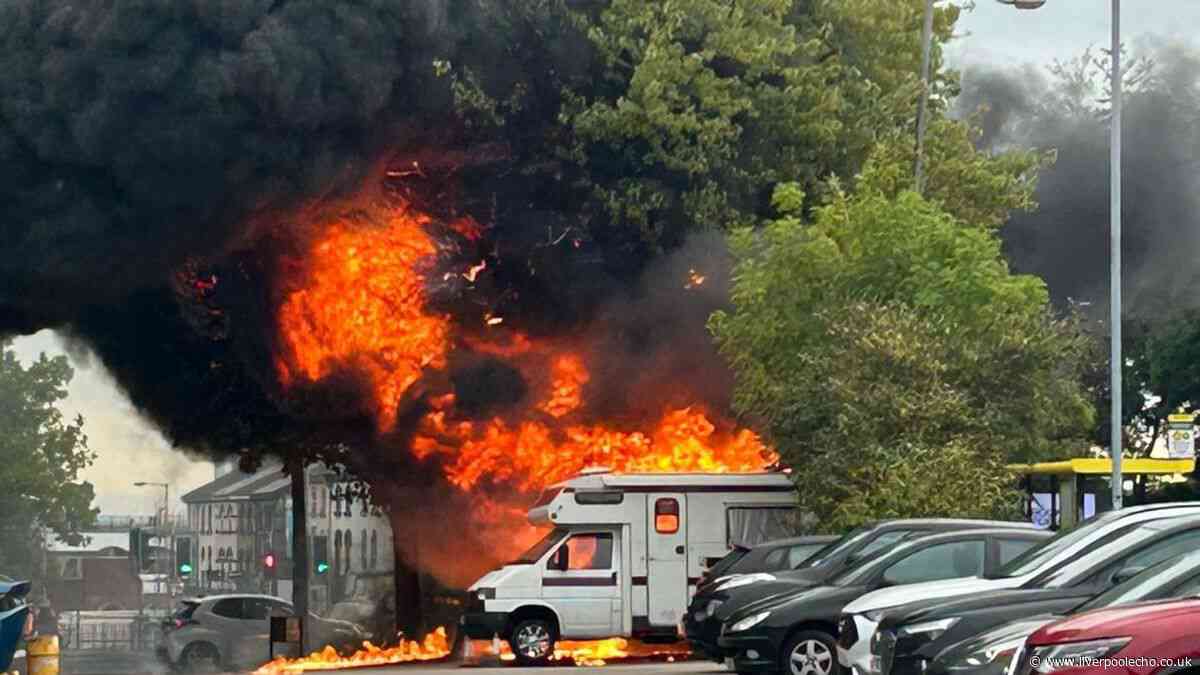 Substation explodes in Old Swan as fire service urges people to 'avoid the area'