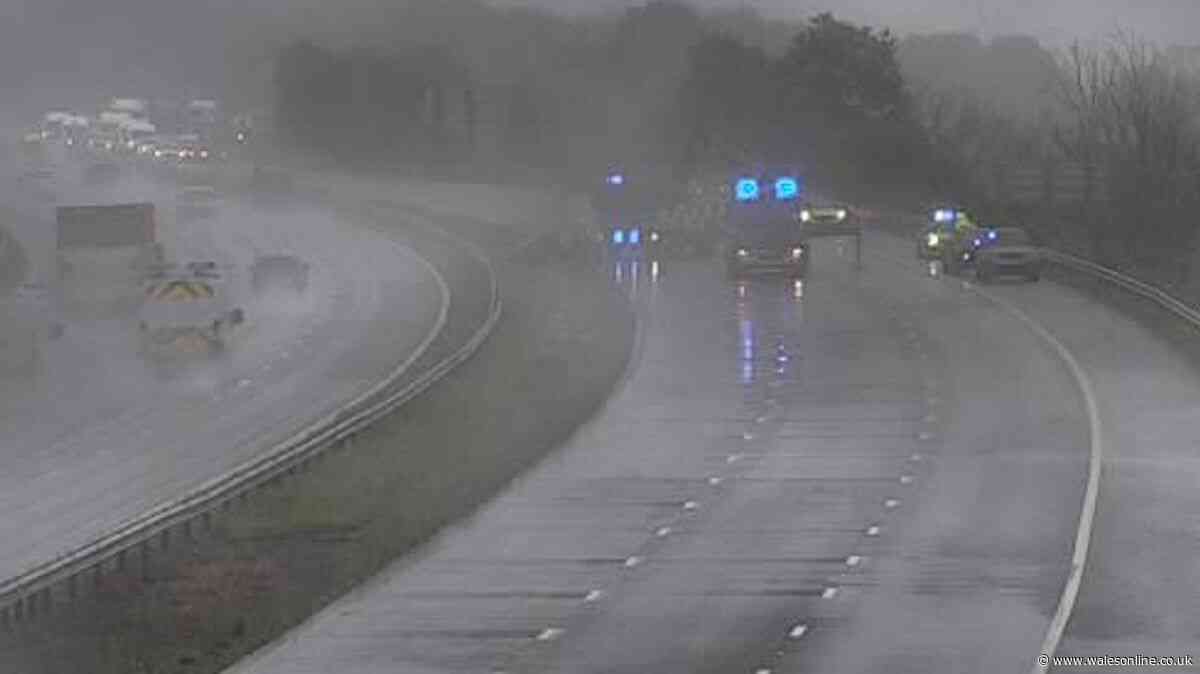 Traffic held at standstill on M4 in Bridgend after crash
