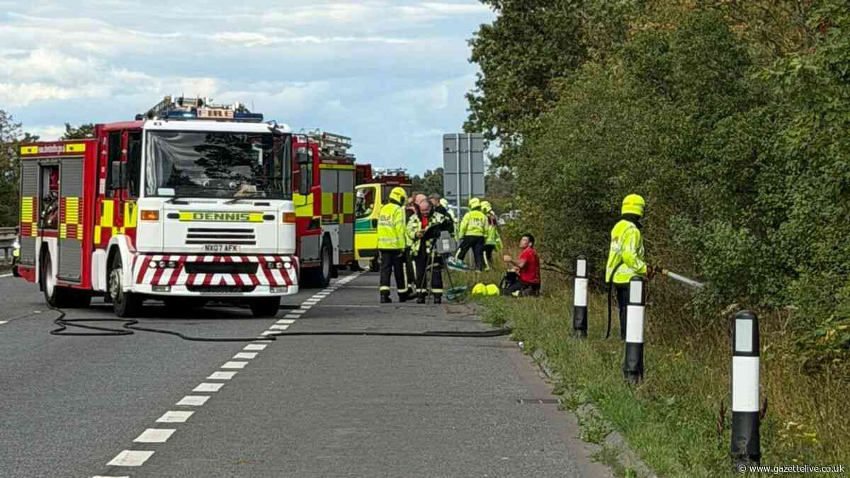 Black Volvo 'left crash scene' as A19 heroes helped driver and passenger out of burning car