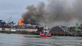Belfast fire - live: Harbour blaze chokes city with smoke as flames visible for miles