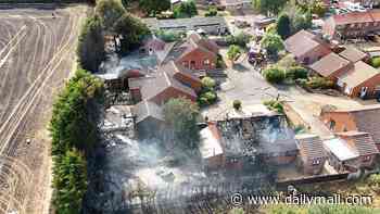 Foil helium party balloon that touched power line sparked heatwave field fire that tore through a village and destroyed 2 homes