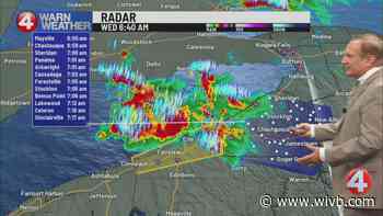 Thunderstorms for much of the area on Wednesday