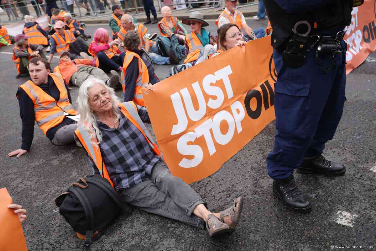 Just Stop Oil are back: Protesters block road outside Parliament as Andy Burnham makes PMQs debut