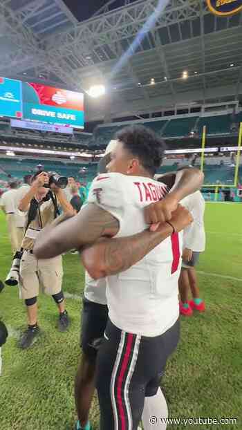 Reuniting with old friends after the win in Miami 😁 FOX | NFL+ #football #atlantafalcons