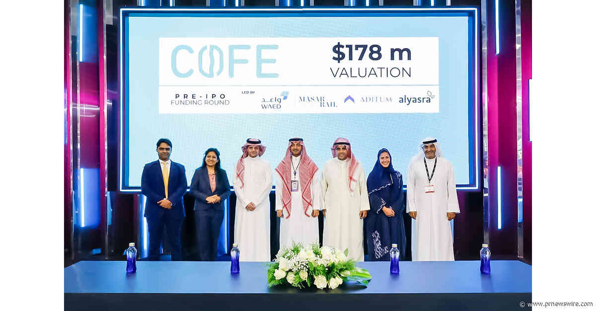 COFE Tech Secures Pre-IPO Investment at $178 Million Valuation, Led by Aramco's Wa'ed Ventures, Aditum, Masarrah and Alyasra, Ahead of Saudi IPO