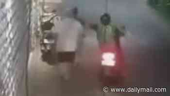 Terrifying moment Bali tourist has their gold jewellery snatched from off their neck by a scooter rider thief