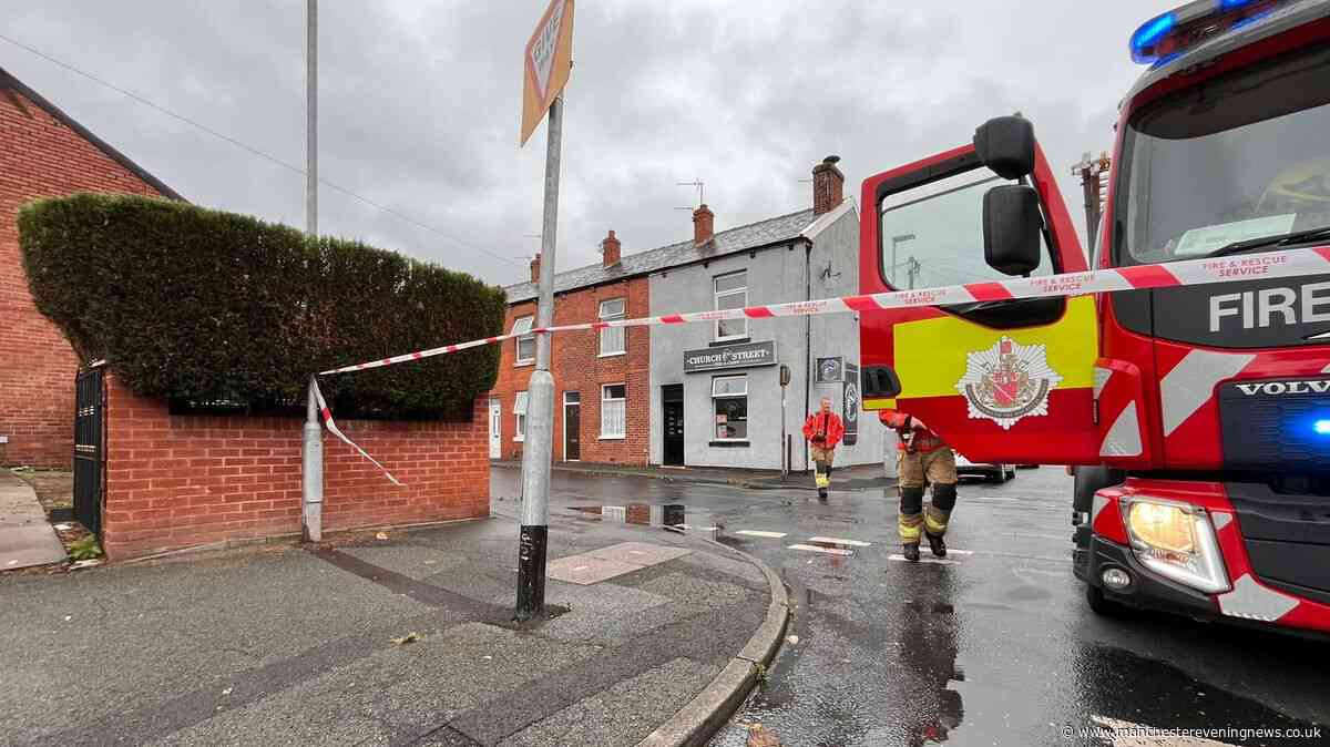 Dukinfield chippy fire sees road closed amidst huge emergency services response