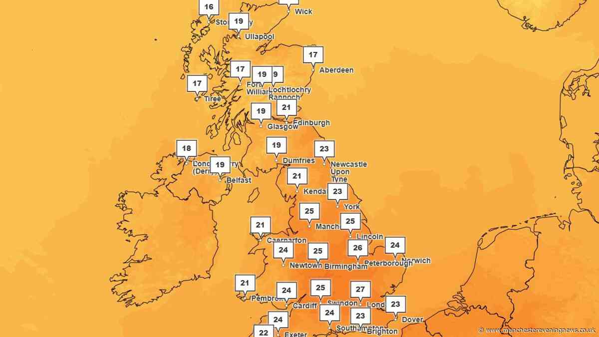 Met Office maps show exact date Greater Manchester will hit 25C again within days