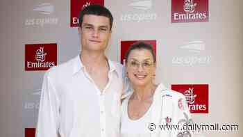 Tom Brady's lookalike son Jack, 19, towers over mom Bridget as pair enjoy glitzy VIP night at the US Open
