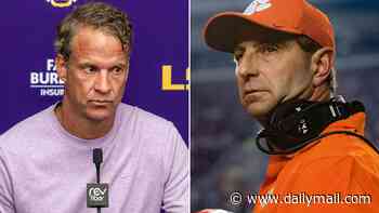 Clemson coach Dabo Swinney sparks college football war of words as he slams 'embarrassing' Lane Kiffin for trying to sign NFL players