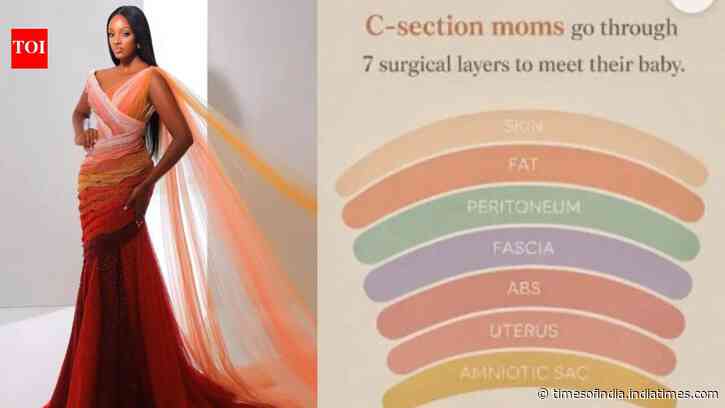 "Layers of Life", gown designed by Keesha Abdallah is inspired by 7 anatomical layers involved in a Caesarean section