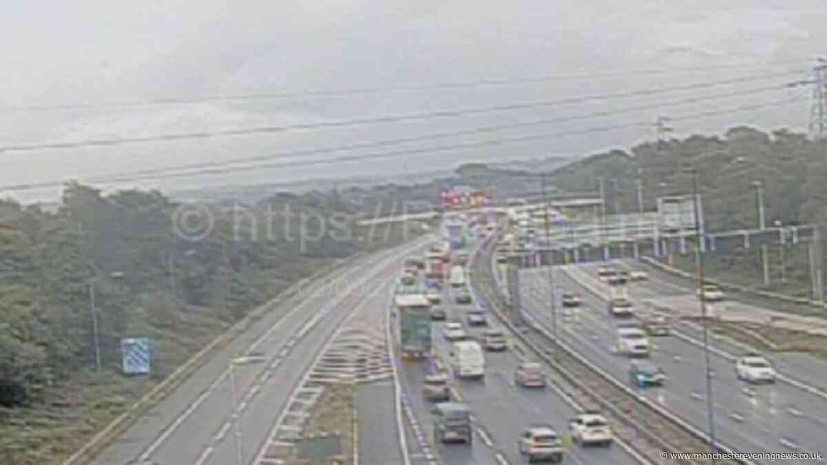 M60 traffic chaos LIVE as vehicle fire leaves lanes closed - latest updates